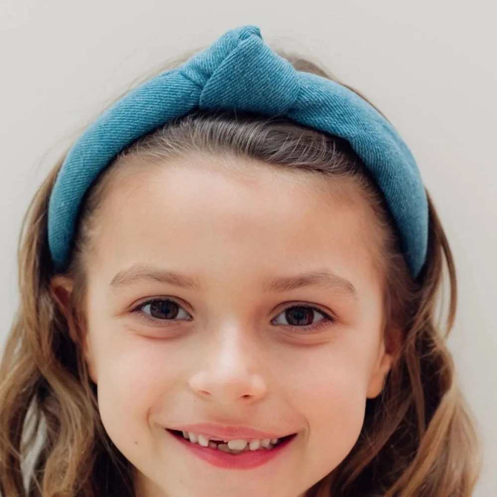 Lele Sadoughi KIDS denim knotted headband